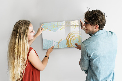 Pizarra magnética de pared con rotulador Tablero elegante para fotos y notas.