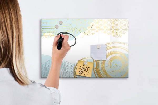 Pizarra magnética de pared con rotulador Tablero elegante para fotos y notas.