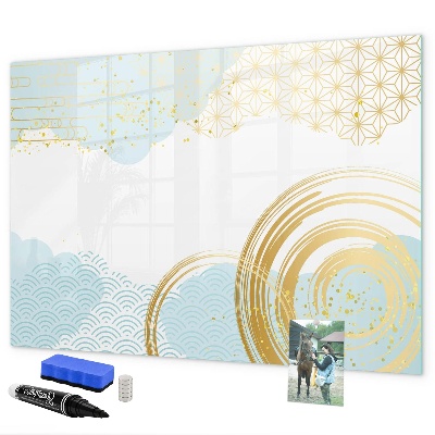 Pizarra magnética de pared con rotulador Tablero elegante para fotos y notas.
