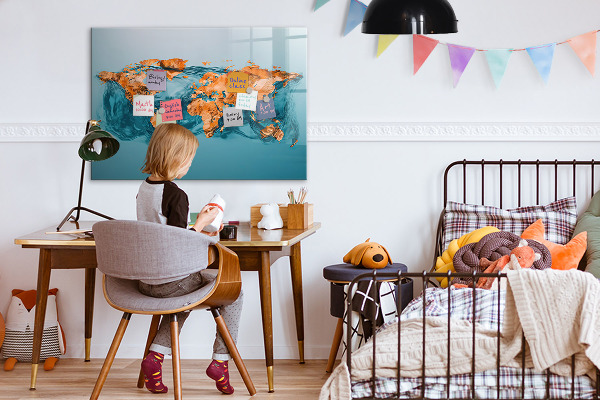 Pizarra magnética de pared con rotulador Un mundo interactivo con fotos personales