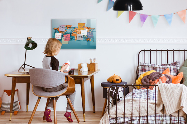 Pizarra magnética de pared con rotulador Un mundo interactivo con fotos personales