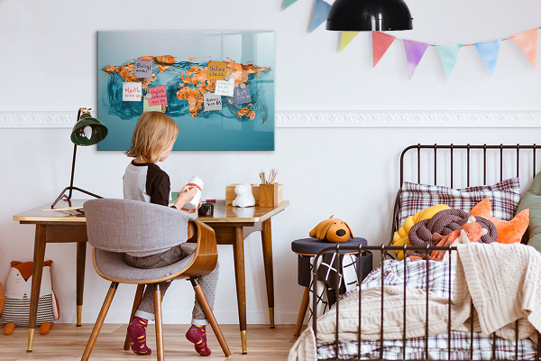 Pizarra magnética de pared con rotulador Un mundo interactivo con fotos personales