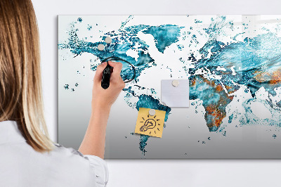 Pizarra borrable de cristal con imanes Mapas acuáticos con recuerdos personales