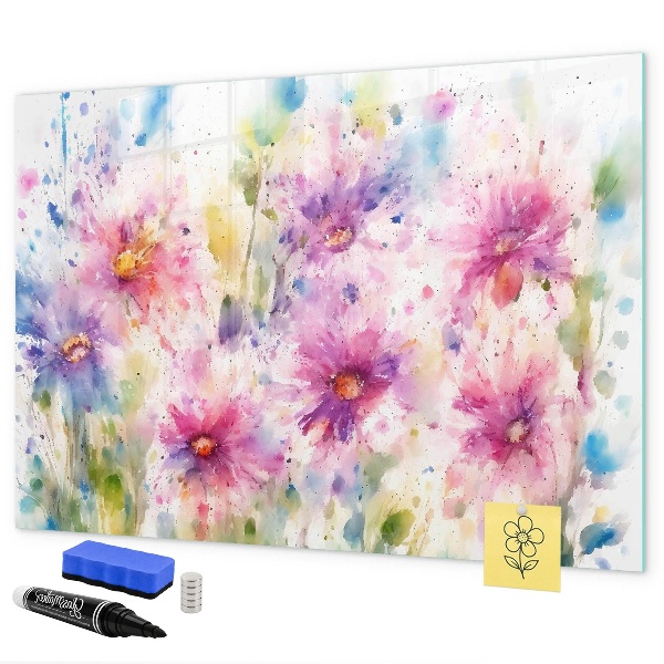Pizarra magnética de pared con rotulador Un tablero colorido para fotos y notas.