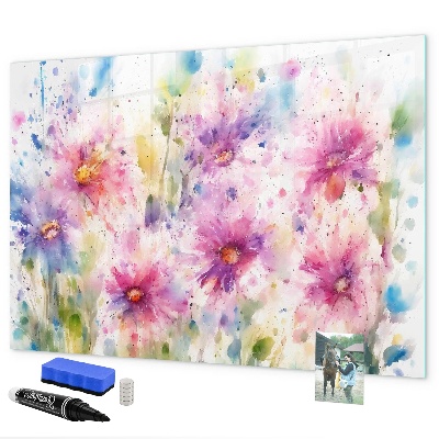 Pizarra magnética de pared con rotulador Un tablero colorido para fotos y notas.