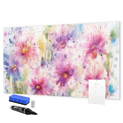 Pizarra magnética de pared con rotulador Un tablero colorido para fotos y notas.
