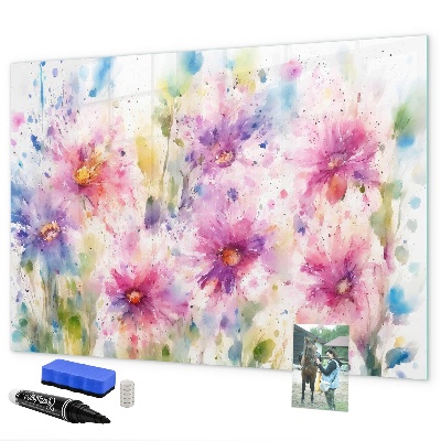 Pizarra magnética de pared con rotulador Un tablero colorido para fotos y notas.