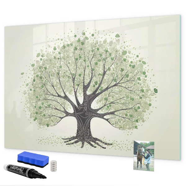 Pizarra magnética de pared con rotulador Árbol de los recuerdos con fotos personales