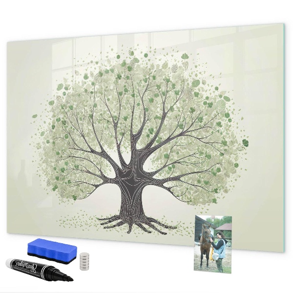 Pizarra magnética de pared con rotulador Árbol de los recuerdos con fotos personales