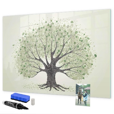 Pizarra magnética de pared con rotulador Árbol de los recuerdos con fotos personales
