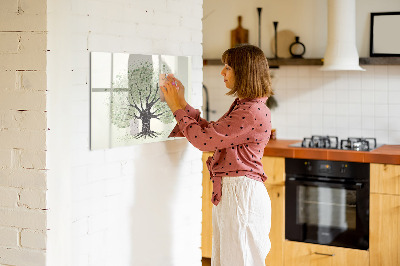Pizarra magnética de pared con rotulador Árbol de los recuerdos con fotos personales