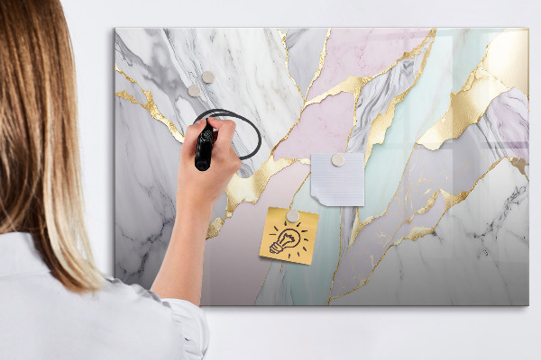 Pizarra magnética de pared con rotulador Tablero moderno para notas y fotos