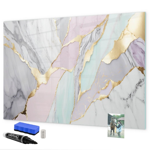 Pizarra magnética de pared con rotulador Tablero moderno para notas y fotos