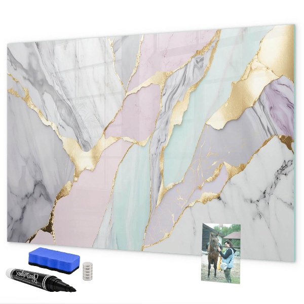 Pizarra magnética de pared con rotulador Tablero moderno para notas y fotos