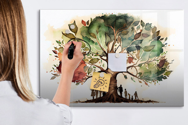 Pizarra magnética de pared con rotulador Árbol de los recuerdos con fotos personales