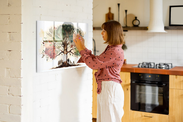 Pizarra magnética de pared con rotulador Árbol de los recuerdos con fotos personales