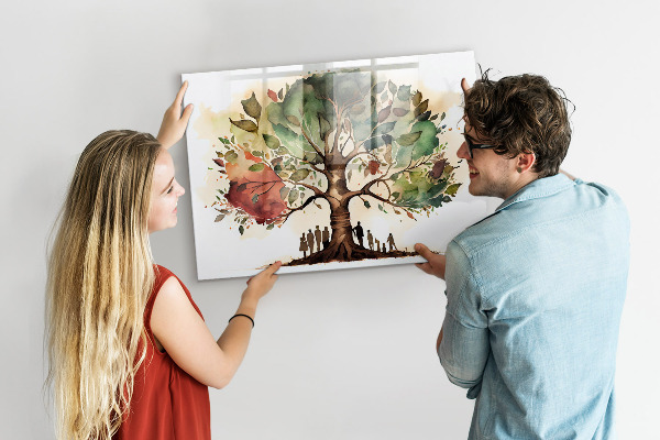 Pizarra magnética de pared con rotulador Árbol de los recuerdos con fotos personales
