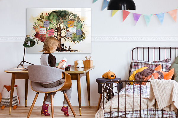 Pizarra magnética de pared con rotulador Árbol de los recuerdos con fotos personales