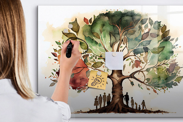 Pizarra magnética de pared con rotulador Árbol de los recuerdos con fotos personales