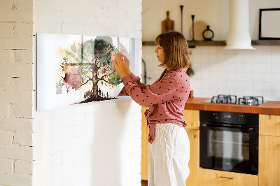 Pizarra magnética de pared con rotulador Árbol de los recuerdos con fotos personales