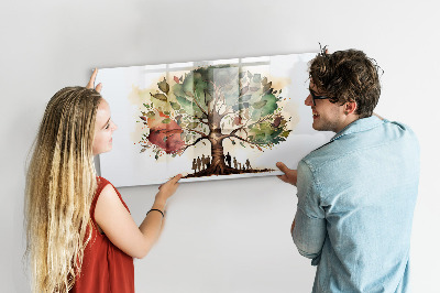Pizarra magnética de pared con rotulador Árbol de los recuerdos con fotos personales