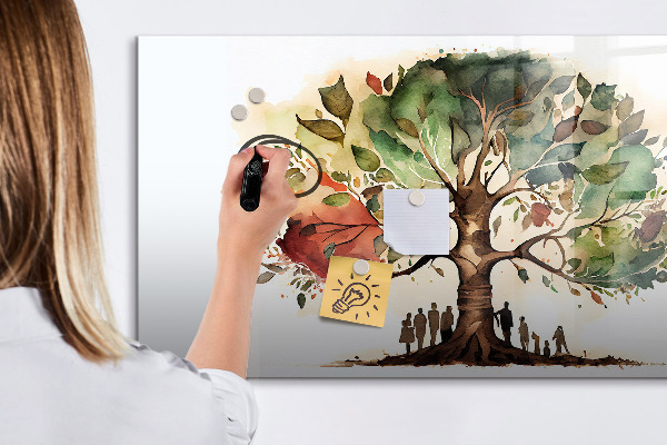 Pizarra magnética de pared con rotulador Árbol de los recuerdos con fotos personales