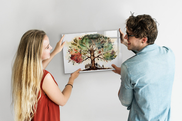 Pizarra magnética de pared con rotulador Árbol de los recuerdos con fotos personales