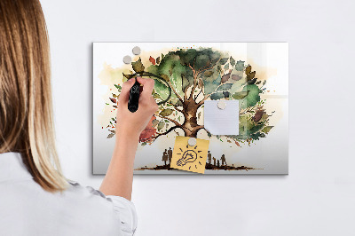 Pizarra magnética de pared con rotulador Árbol de los recuerdos con fotos personales