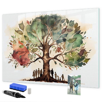 Pizarra magnética de pared con rotulador Árbol de los recuerdos con fotos personales