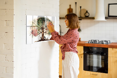 Pizarra magnética de pared con rotulador Árbol de los recuerdos con fotos personales