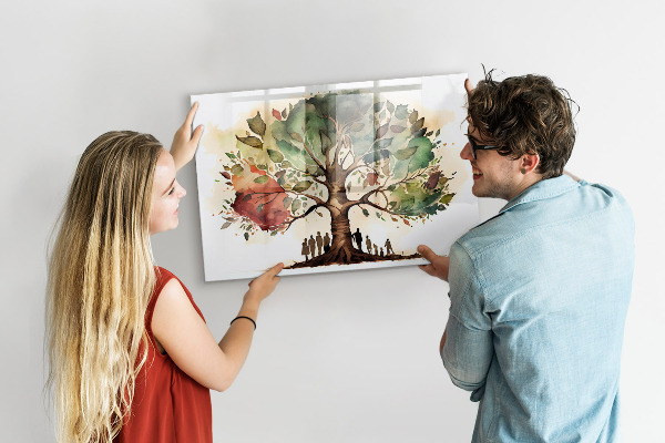 Pizarra magnética de pared con rotulador Árbol de los recuerdos con fotos personales