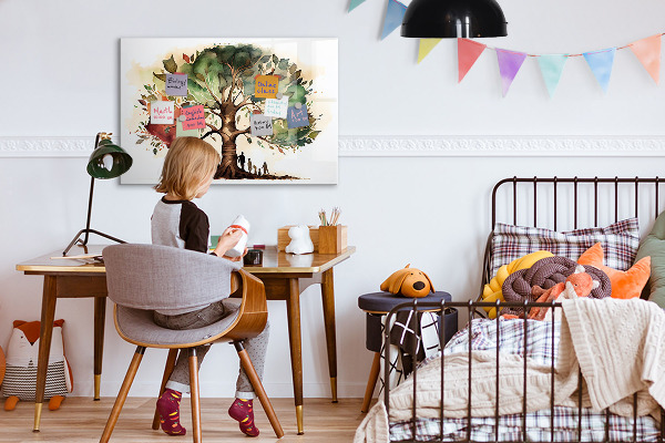 Pizarra magnética de pared con rotulador Árbol de los recuerdos con fotos personales