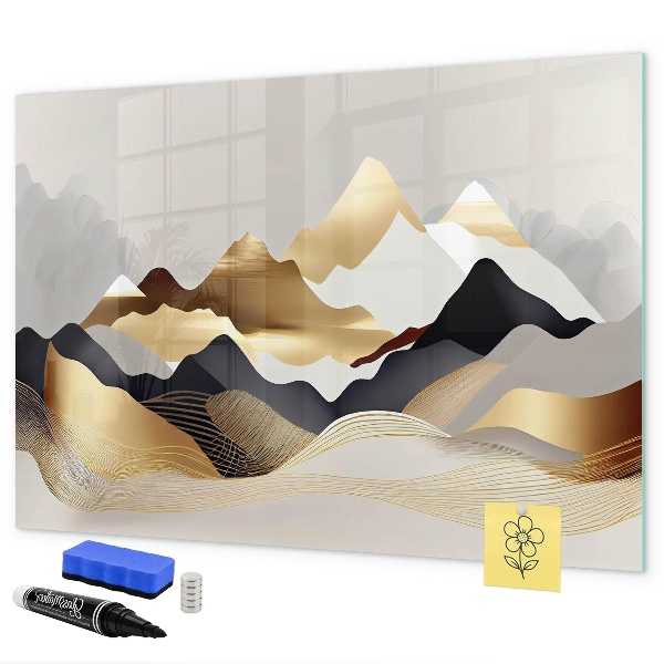 Pizarra borrable de cristal con imanes Tablero moderno para fotos y notas.
