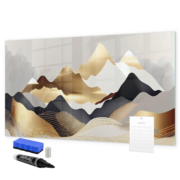Pizarra borrable de cristal con imanes Tablero moderno para fotos y notas.