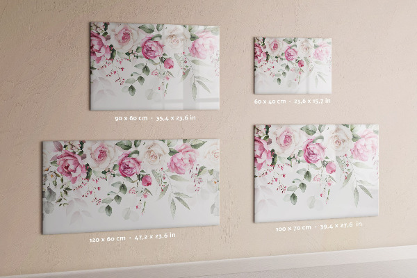 Pizarra magnética de pared con rotulador Panel floral para fotos y notas
