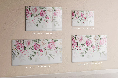 Pizarra magnética de pared con rotulador Panel floral para fotos y notas