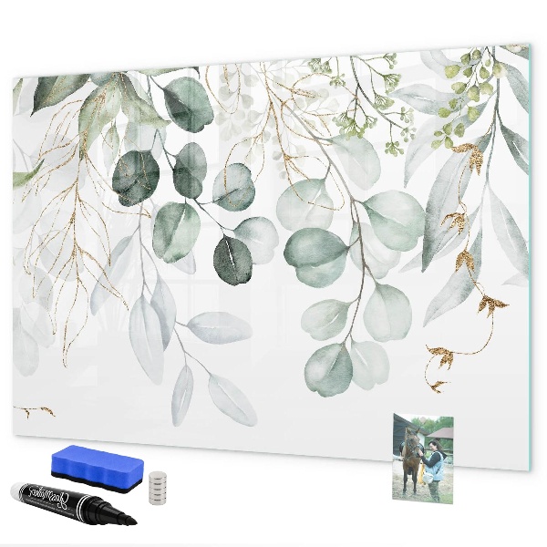 Pizarra borrable de cristal con imanes Tablero elegante para fotos y notas.