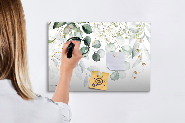 Pizarra borrable de cristal con imanes Tablero elegante para fotos y notas.