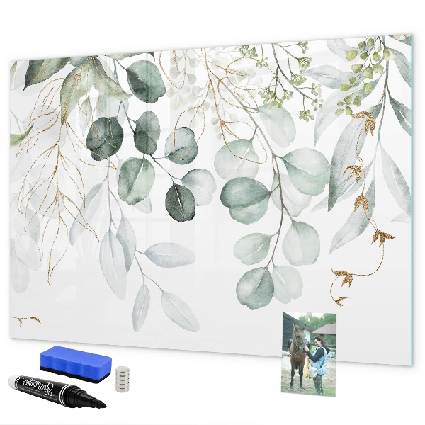 Pizarra borrable de cristal con imanes Tablero elegante para fotos y notas.