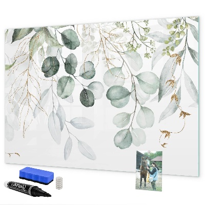 Pizarra borrable de cristal con imanes Tablero elegante para fotos y notas.