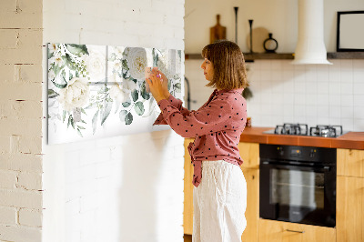 Pizarra magnética de pared con rotulador Motivo floral con espacio para fotos