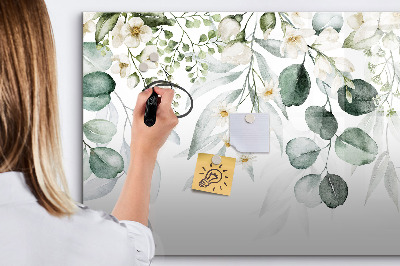 Pizarra borrable de cristal con imanes Un elegante tablero para presentar recuerdos.