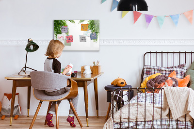 Pizarra magnética de pared con rotulador Tablero fotográfico con motivo de palmera