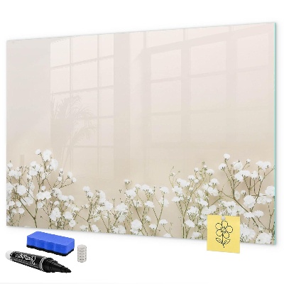 Pizarra borrable de cristal con imanes Un elegante tablero para notas y fotos.