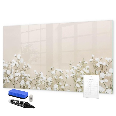 Pizarra borrable de cristal con imanes Un elegante tablero para notas y fotos.