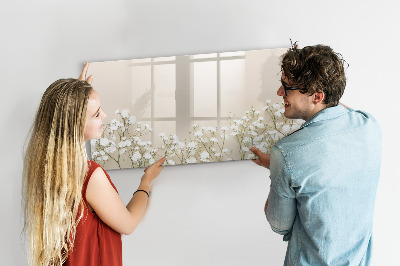 Pizarra borrable de cristal con imanes Un elegante tablero para notas y fotos.