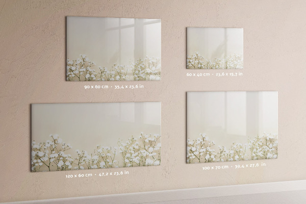 Pizarra borrable de cristal con imanes Un elegante tablero para notas y fotos.