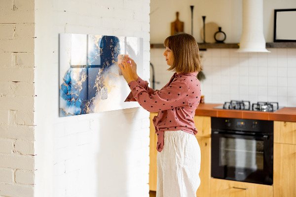 Pizarra magnética de pared con rotulador Tablero moderno para fotos y notas.