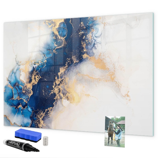 Pizarra magnética de pared con rotulador Tablero moderno para fotos y notas.
