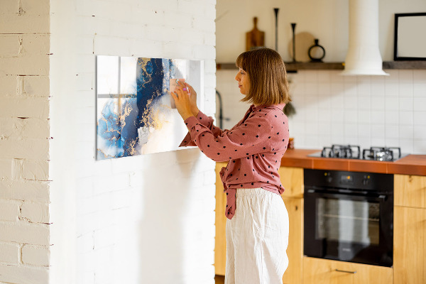 Pizarra magnética de pared con rotulador Tablero moderno para fotos y notas.